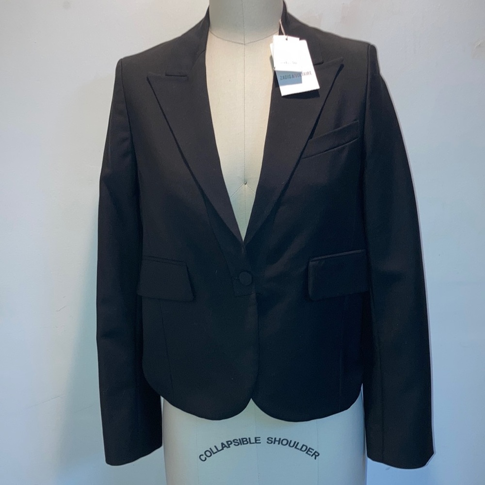 Zadig and Voltaire Vista Roman Tailoring Black Blazer size 34 (US 4)
